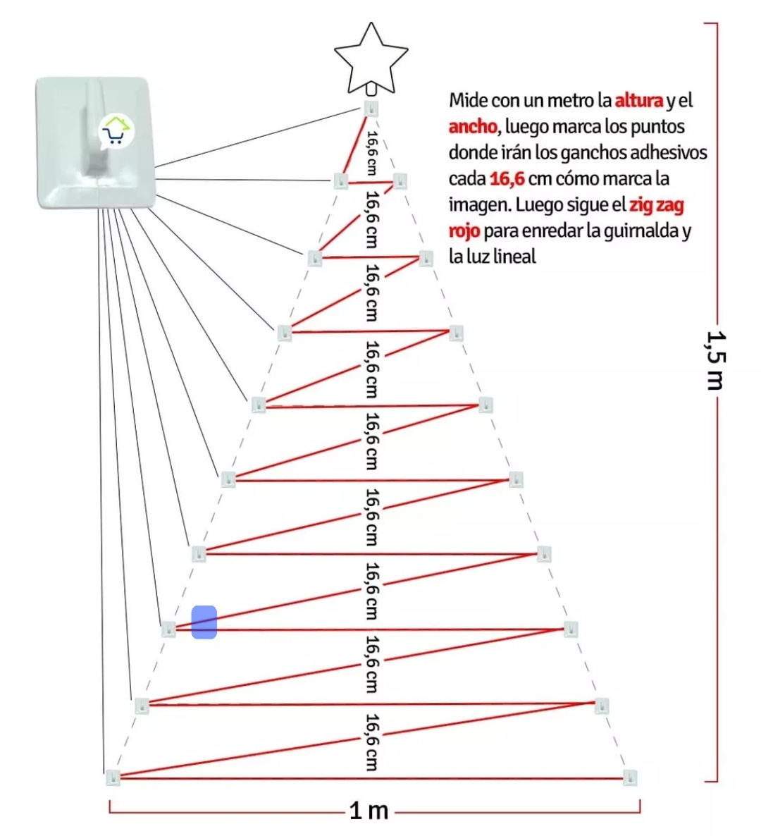 Árbol navidad de Pared + Luces